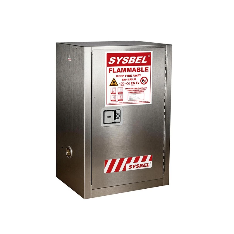 Stainless Steel Flammable Liquid Storage Cabinet 12 Gal | WA810120Gy | SYSBEL suppliers